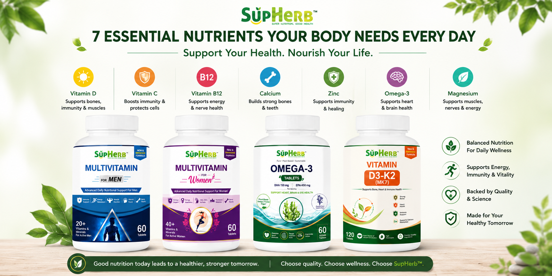 7 Essential Vitamins and Minerals Your Body Needs Every Day
